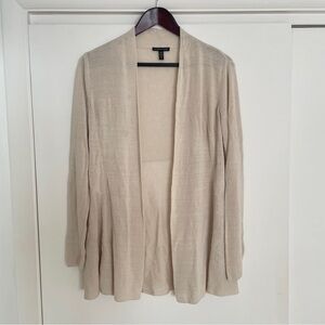 Eileen Fisher Light Tan Open Cardigan